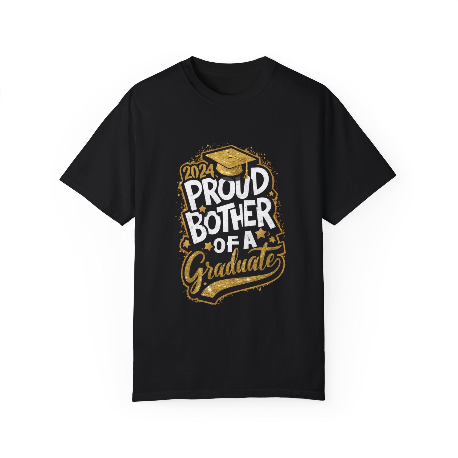 Proud Brother of a 2024 Graduate Unisex Garment-dyed T-shirt Cotton Funny Humorous Graphic Soft Premium Unisex Men Women Black T-shirt Birthday Gift-1