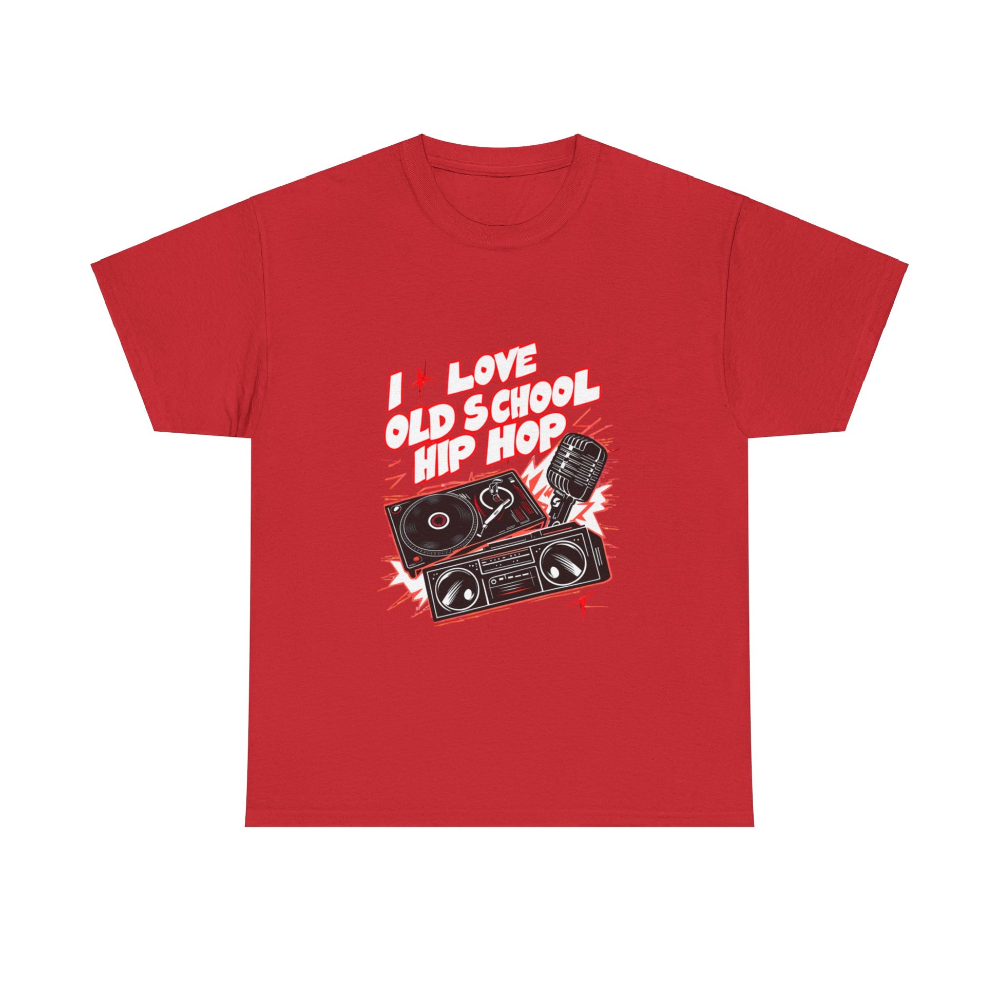 I Love Old School Hip Hop Urban Graphic Unisex Heavy Cotton Tee Cotton Funny Humorous Graphic Soft Premium Unisex Men Women Red T-shirt Birthday Gift-7