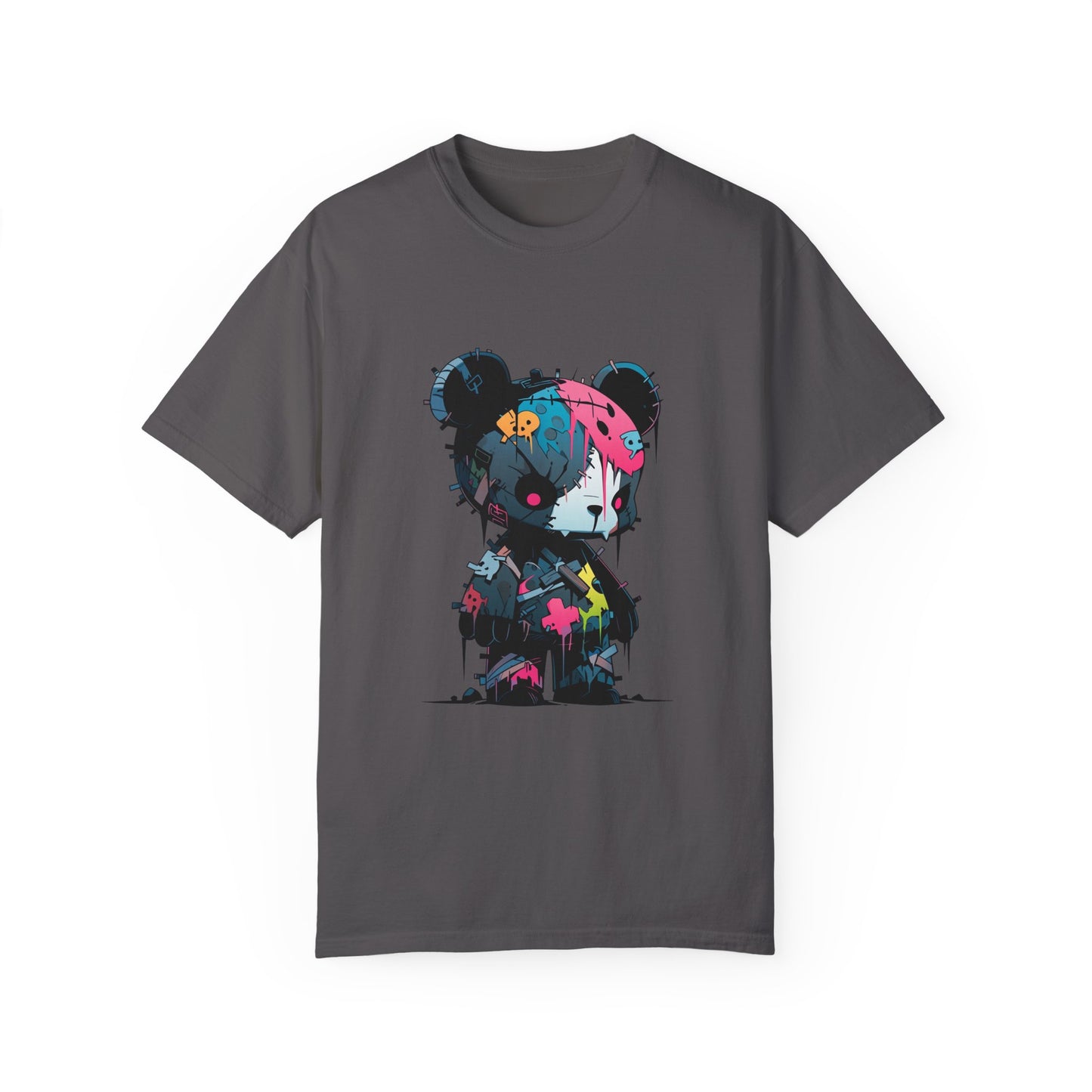 Hip Hop Teddy Bear Graphic Unisex Garment-dyed T-shirt Cotton Funny Humorous Graphic Soft Premium Unisex Men Women Graphite T-shirt Birthday Gift-8