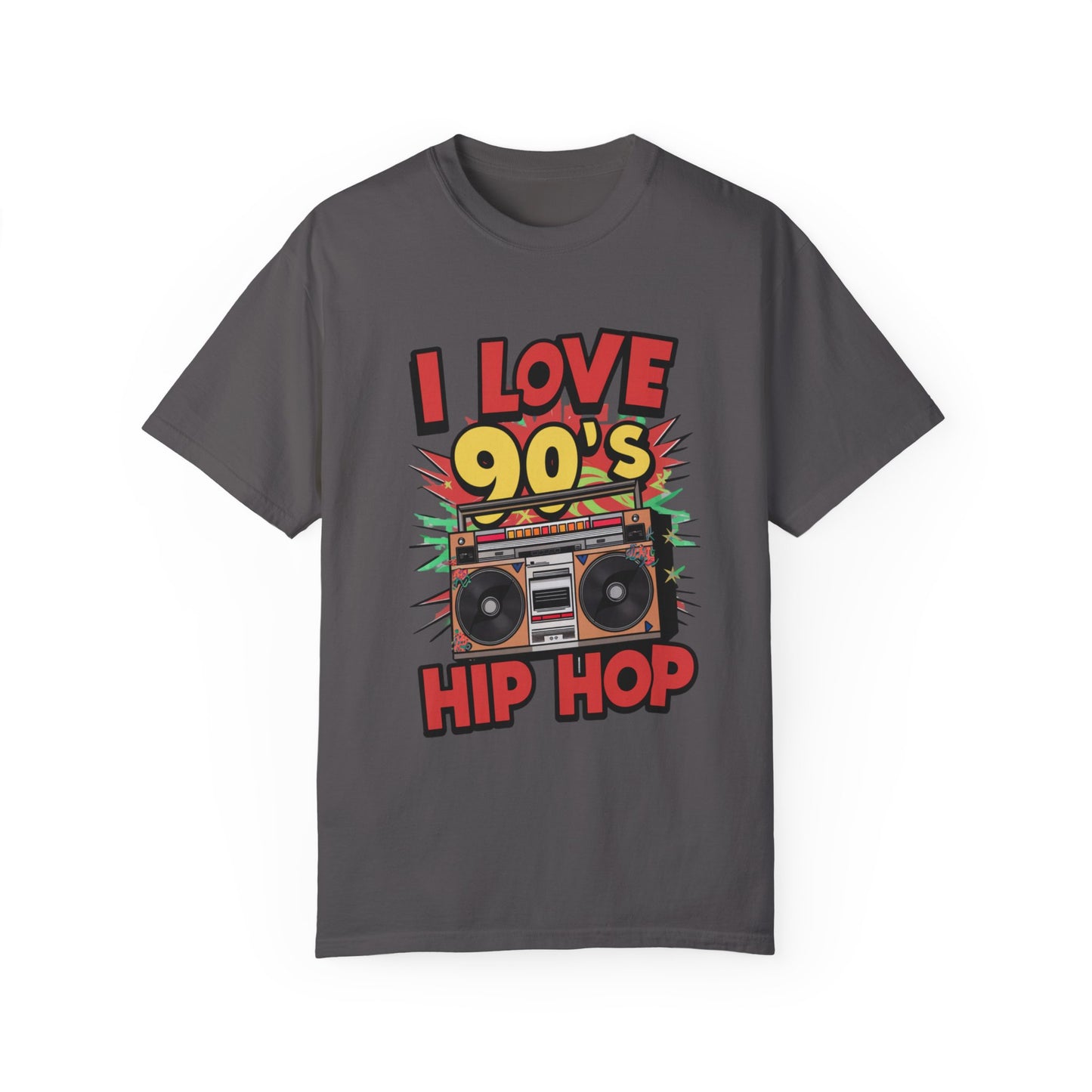 I Love 90's Hip Hop Graphic Unisex Garment-dyed T-shirt Cotton Funny Humorous Graphic Soft Premium Unisex Men Women Graphite T-shirt Birthday Gift-8