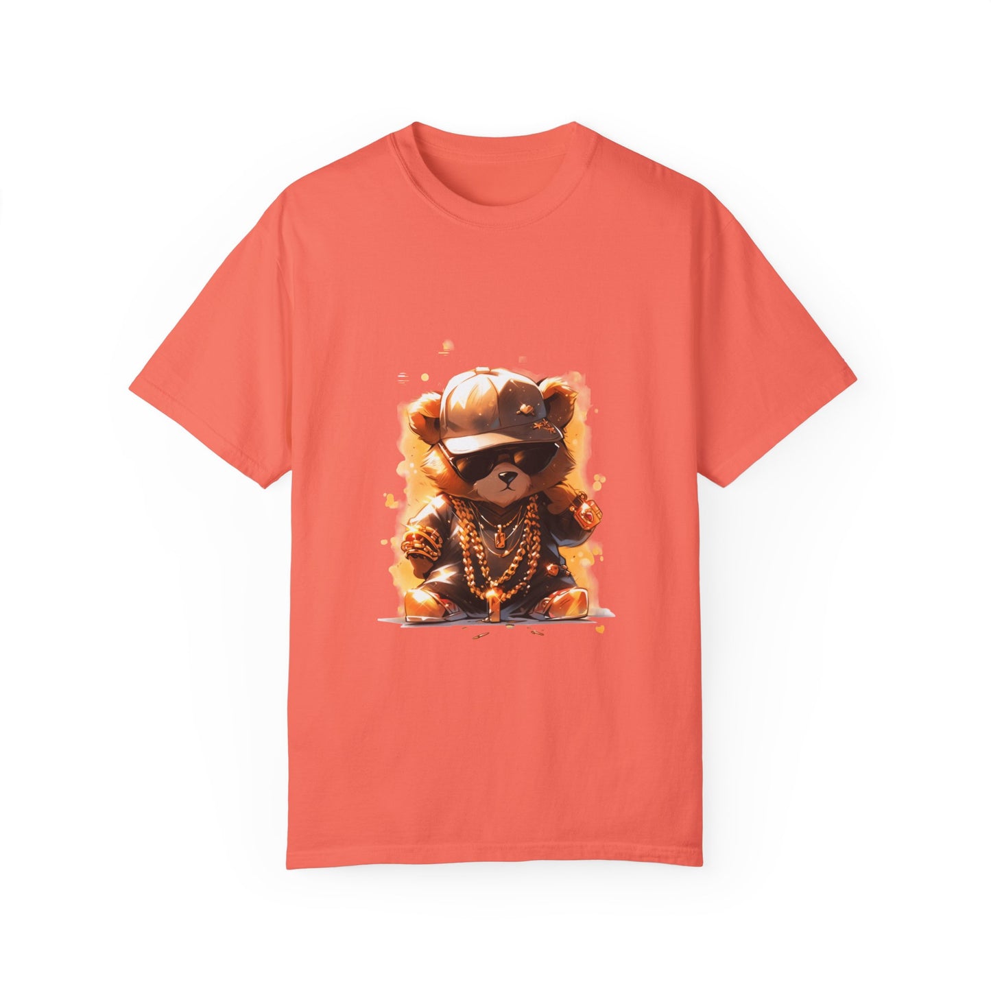 Hip Hop Teddy Bear Graphic Unisex Garment-dyed T-shirt Cotton Funny Humorous Graphic Soft Premium Unisex Men Women Bright Salmon T-shirt Birthday Gift-6