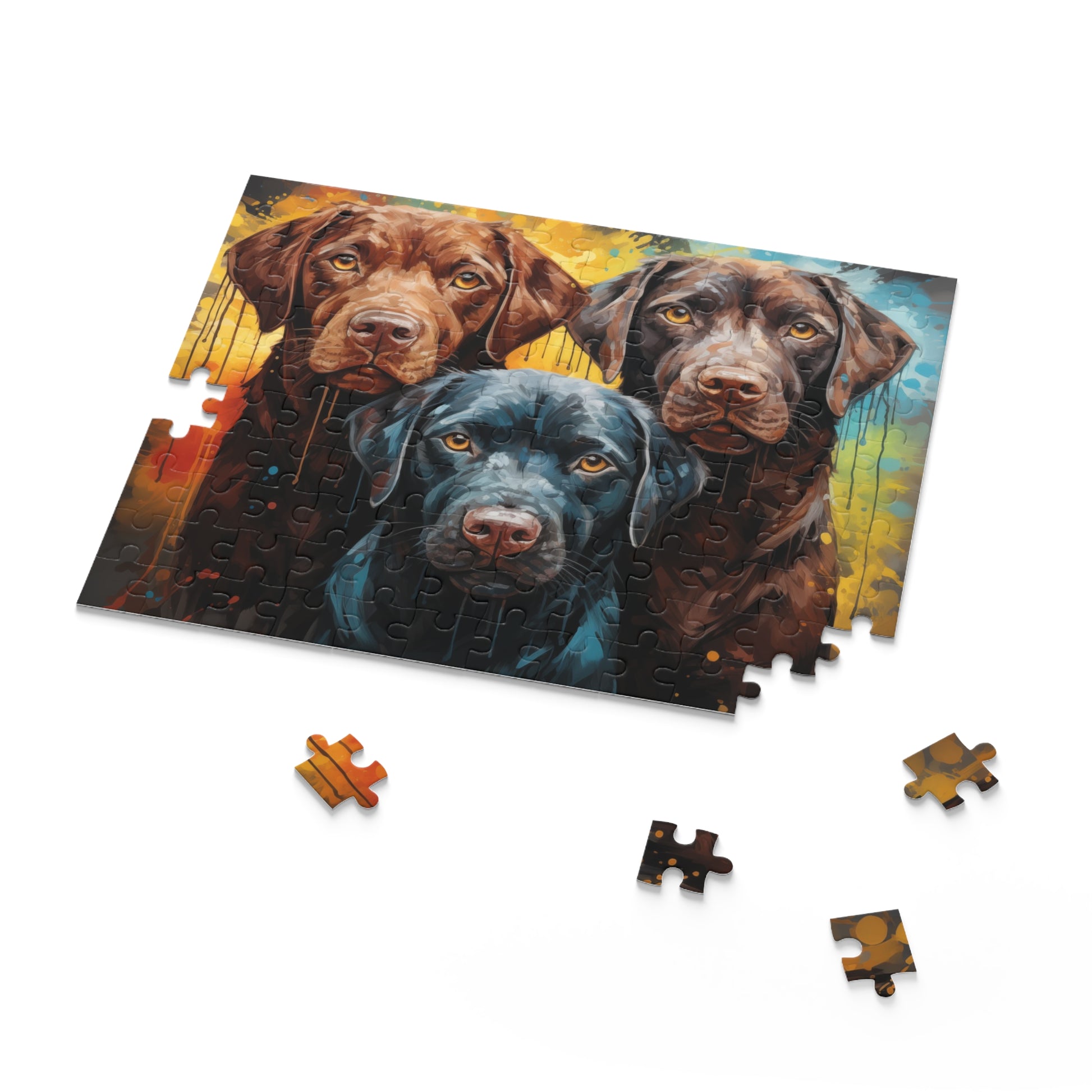 Labrador Abstract Watercolor Vibrant Jigsaw Dog Puzzle Adult Birthday Business Jigsaw Puzzle Gift for Him Funny Humorous Indoor Outdoor Game Gift For Her Online-7