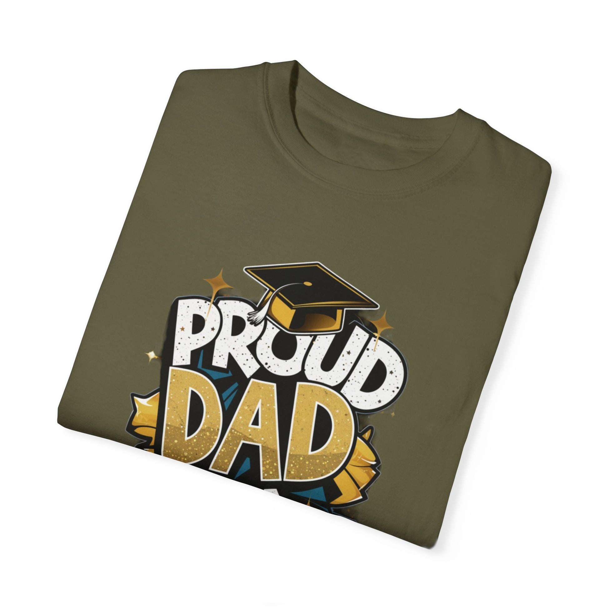 Proud Dad of a 2024 Graduate Unisex Garment-dyed T-shirt Cotton Funny Humorous Graphic Soft Premium Unisex Men Women Sage T-shirt Birthday Gift-53