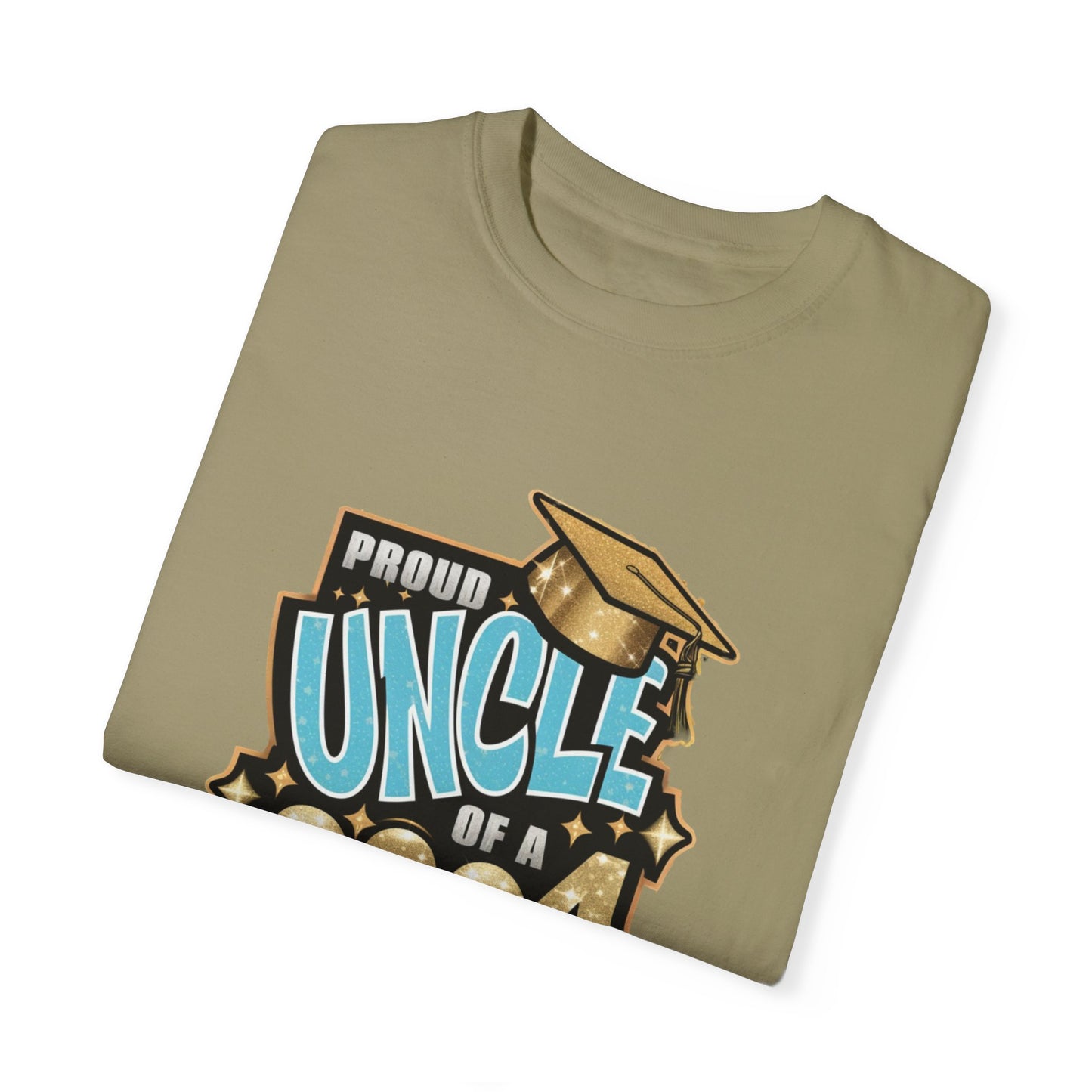 Proud Uncle of a 2024 Graduate Unisex Garment-dyed T-shirt Cotton Funny Humorous Graphic Soft Premium Unisex Men Women Khaki T-shirt Birthday Gift-47