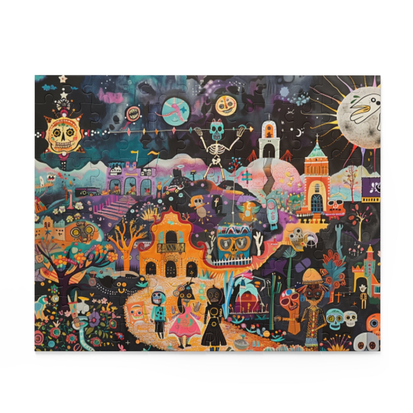 Mexican Art Day of the Dead Día de Muertos Jigsaw Puzzle Adult Birthday Business Jigsaw Puzzle Gift for Him Funny Humorous Indoor Outdoor Game Gift For Her Online-2