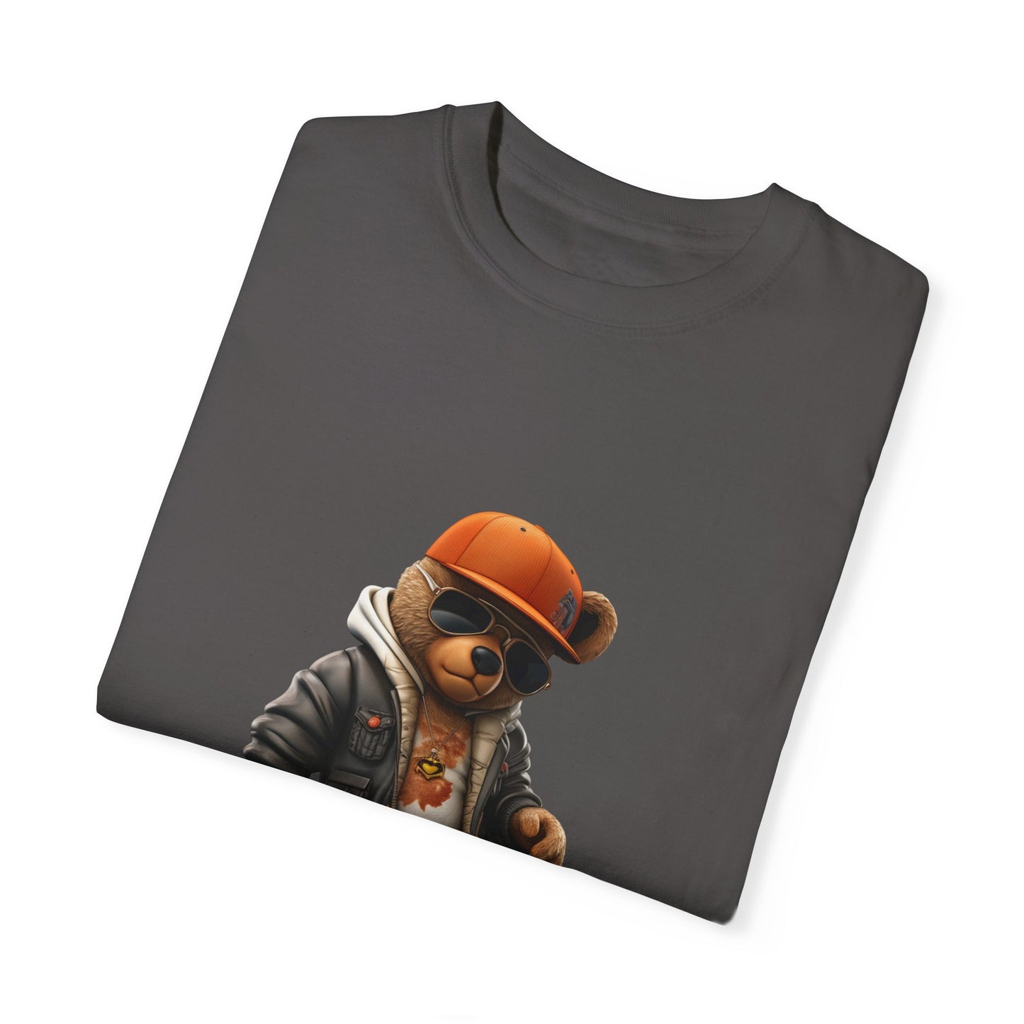 Hip Hop Teddy Bear Graphic Unisex Garment-dyed T-shirt Cotton Funny Humorous Graphic Soft Premium Unisex Men Women Graphite T-shirt Birthday Gift-38