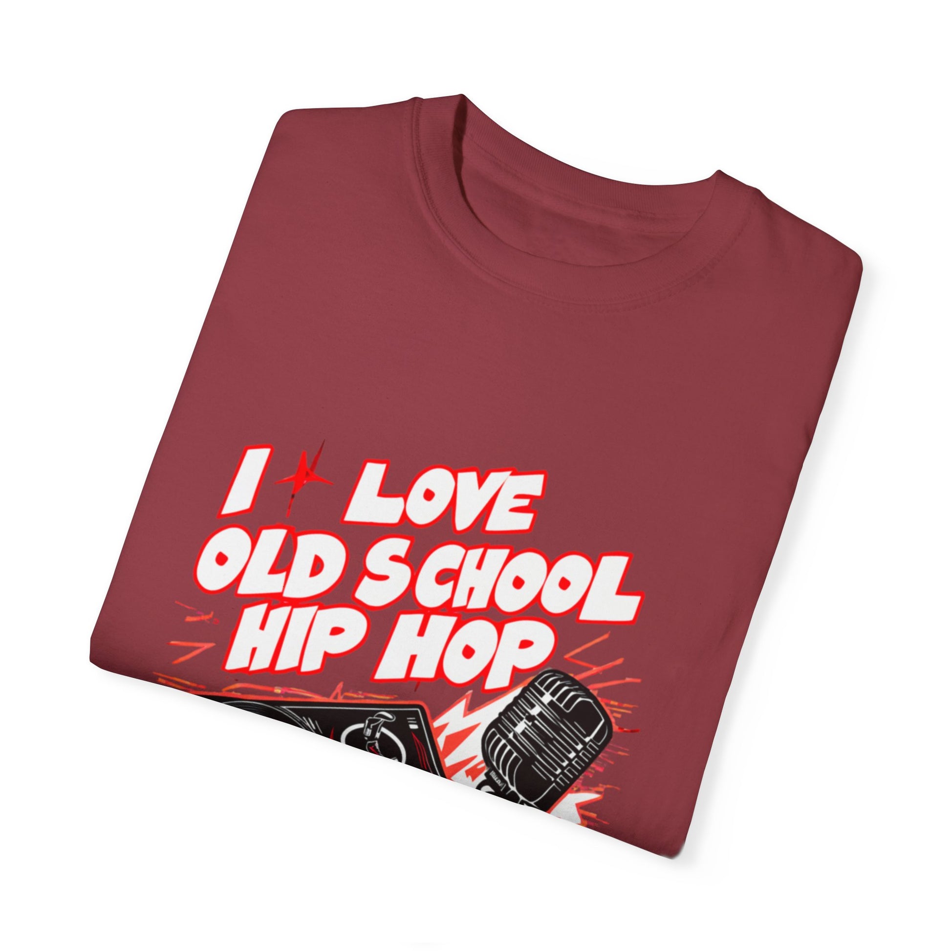 I Love Old School Hip Hop Graphic Unisex Garment-dyed T-shirt Cotton Funny Humorous Graphic Soft Premium Unisex Men Women Chili T-shirt Birthday Gift-35