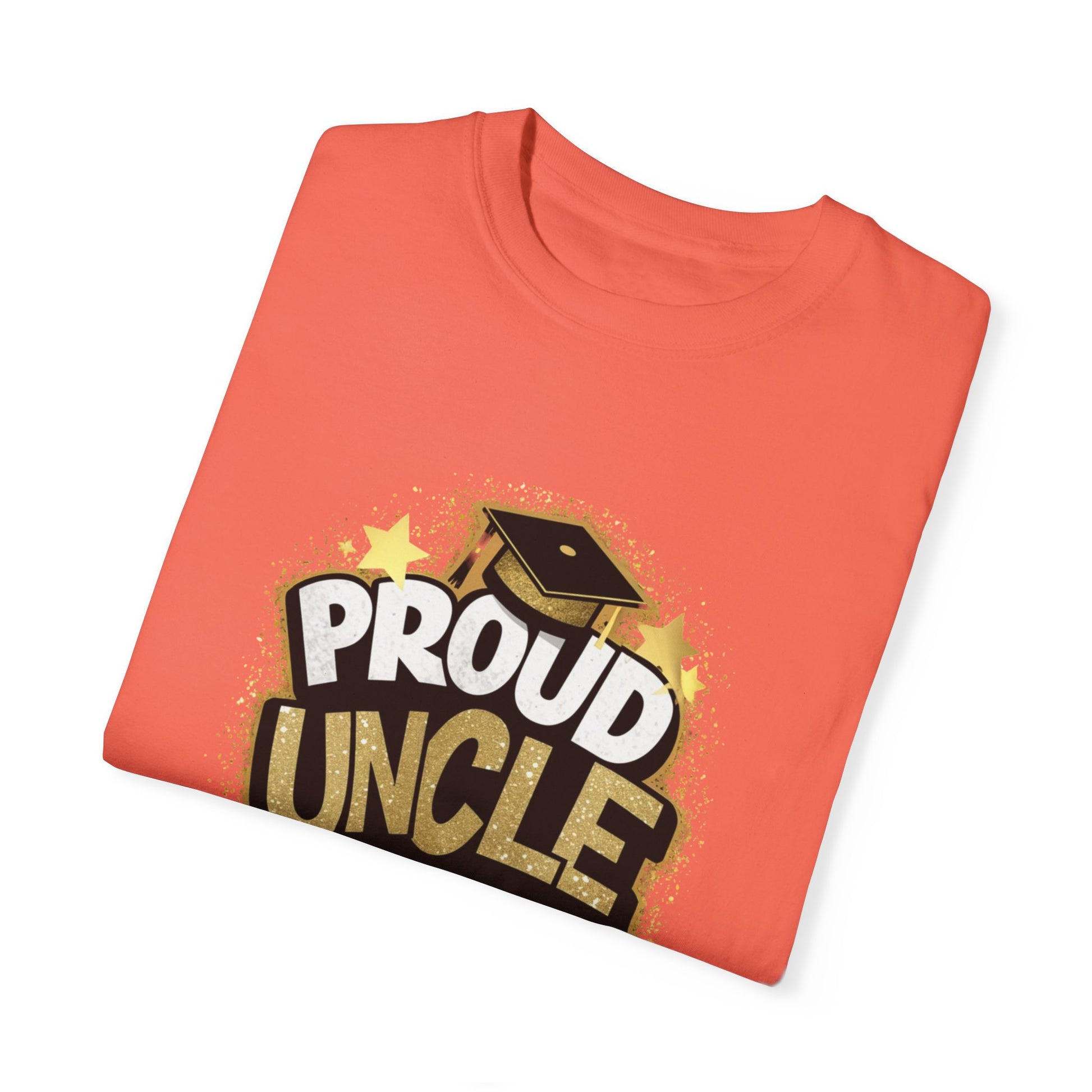 Proud Uncle of a 2024 Graduate Unisex Garment-dyed T-shirt Cotton Funny Humorous Graphic Soft Premium Unisex Men Women Bright Salmon T-shirt Birthday Gift-32